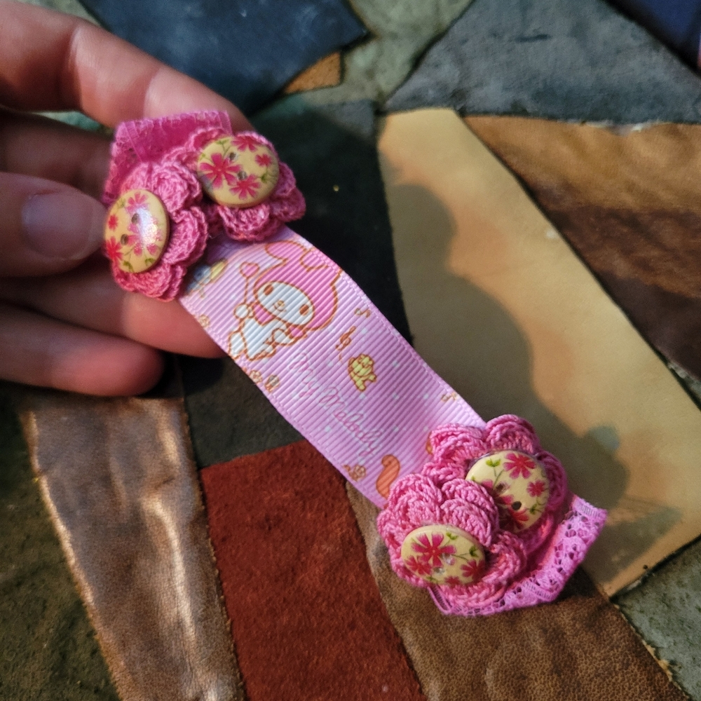Kawaii Hello Kitty, My Melody Ribbon Barrette! Handmade!